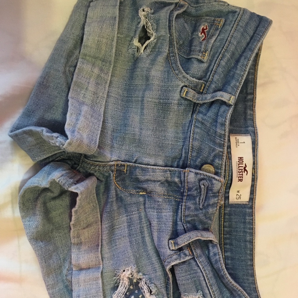 Hollister mini jean shorts. With holes